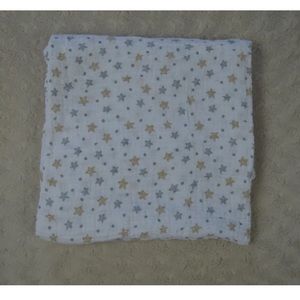 Falls Creek Baby Stars Swaddle Blanket Muslin Cotton White Tan Gray Polka Dots
